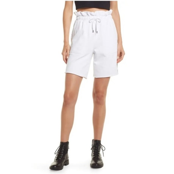 All Saints Pants - AllSaints Navarre White High-Waisted Sweat Shorts